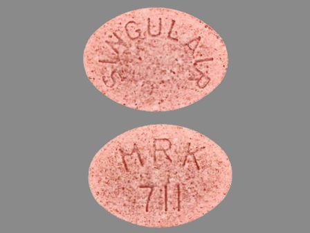 MRK 711 SINGULAIR: (0006-0711) Singulair 4 mg Chewable Tablet by Bryant Ranch Prepack