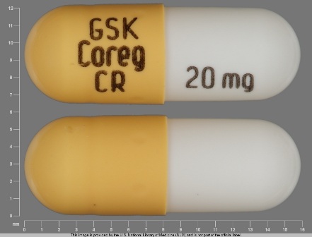 GSK COREG CR 20 mg: (0007-3371) 24 Hr Coreg 20 mg Extended Release Capsule by Glaxosmithkline LLC