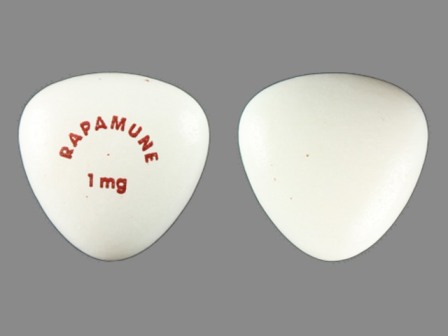RAPAMUNE 1 MG: (0008-1041) Rapamune 1 mg Oral Tablet by Wyeth Pharmaceuticals Company, a Subsidiary of Pfizer Inc.