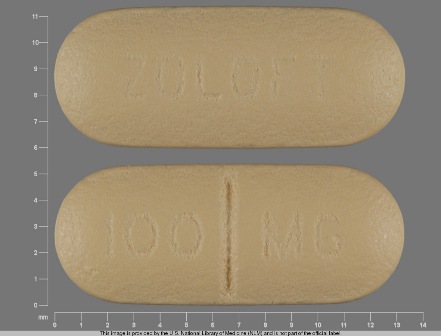 ZOLOFT 100 mg: (0049-4910) Zoloft (As Sertraline Hydrochloride) 100 mg Oral Tablet by Roerig