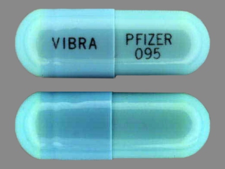 Vibra Pfizer 095: (0069-0950) Vibramycin 100 mg Oral Capsule by Pfizer Laboratories Div Pfizer Inc