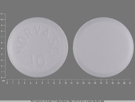 NORVASC 10: (0069-1540) Norvasc 10 mg Oral Tablet by Pfizer Laboratories Div Pfizer Inc