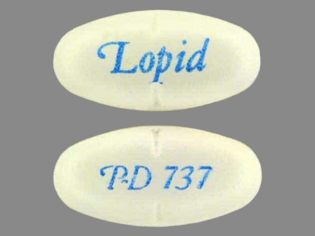 Lopid PD 737: (0071-0737) Lopid 600 mg Oral Tablet by Parke-davis Div of Pfizer Inc