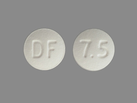 Round, white tablet DF 7.5