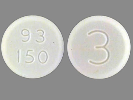 93 150 3 white round pill