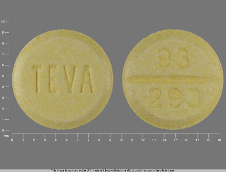 93 293 TEVA: (0093-0293) Carbidopa 25 mg / L-dopa 100 mg Oral Tablet by Goldline Laboratories, Inc.