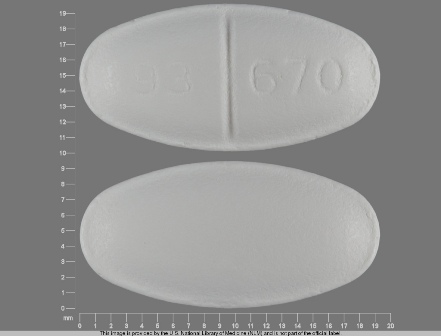 Oval white tablet, 93 670