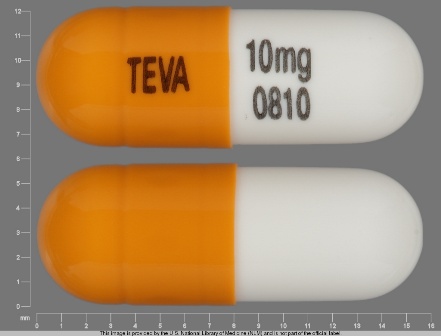 TEVA 10mg 0810: (0093-0810) Nortriptyline (As Nortriptyline Hydrochloride) 10 mg Oral Capsule by Teva Pharmaceuticals USA Inc