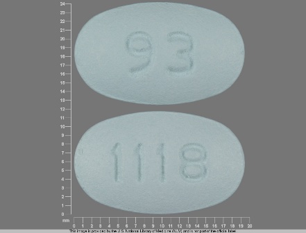 93 1118 oval blue pill