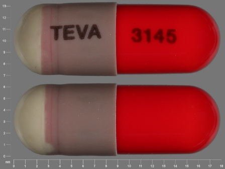 TEVA 3145: (0093-3145) Cephalexin (As Cephalexin Monohydrate) 250 mg Oral Capsule by Teva Pharmaceuticals USA Inc