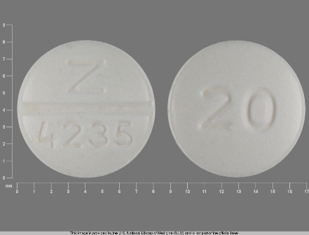 20 Z 4235: (0093-4235) Nadolol 20 mg Oral Tablet by Teva Pharmaceuticals USA Inc