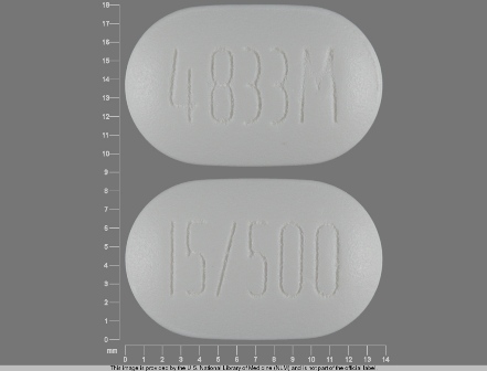 4833M 15 500: (0093-5049) Metformin Hydrochloride 500 mg / Pioglitazone 15 mg Oral Tablet by Teva Pharmaceuticals USA