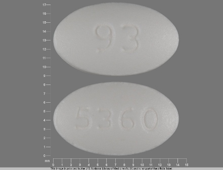 93 5360: (0093-5360) Ursodiol 250 mg Oral Tablet by Teva Pharmaceuticals USA Inc