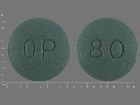 OP 80: (0093-5734) Oxycodone Hydrochloride 80 mg Oral Tablet, Film Coated, Extended Release by Actavis Pharma, Inc.