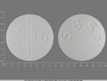 5851 10: (0093-5851) Escitalopram 10 mg/1 Oral Tablet, Film Coated by Aidarex Pharmaceuticals LLC