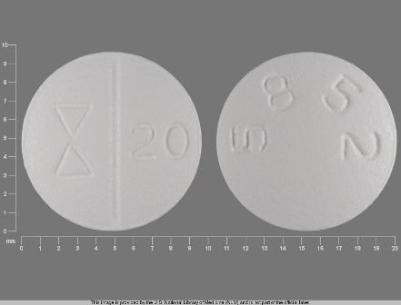 5852 20: (0093-5852) Escitalopram (As Escitalopram Oxalate) 20 mg Oral Tablet by Teva Pharmaceuticals USA Inc