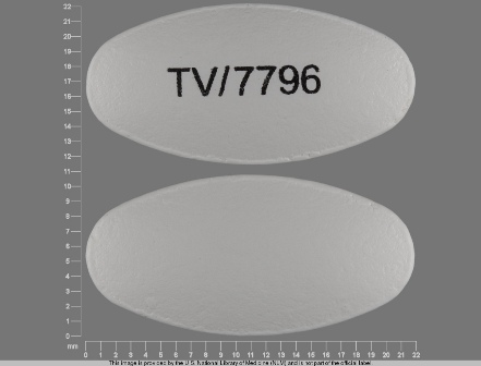 TV 7796: (0093-7796) Levetiracetam 750 mg 24 Hr Extended Release Tablet by Teva Pharmaceuticals USA Inc
