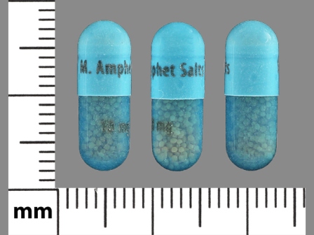 M Amphet Salts 10 mg: (0115-1329) Dextroamphetamine Saccharate, Amphetamine Aspartate, Dextroamphetamine Sulfate and Amphetamine Sulfate Oral Capsule, Extended Release by American Health Packaging
