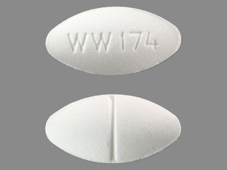 WW 174: (0143-1174) Captopril 100 mg Oral Tablet by Doh Central Pharmacy