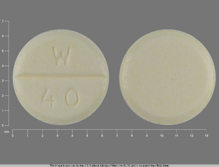 W 40: (0143-1240) Digoxin 125 Mcg Oral Tablet by Ncs Healthcare of Ky, Inc Dba Vangard Labs
