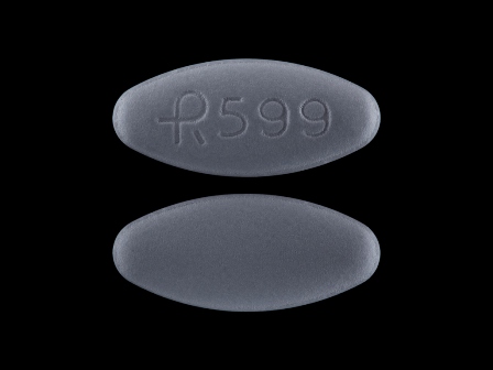R 599 oval gray pill
