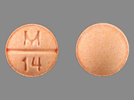 M 14 round orange pill