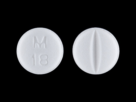 M 18: (0378-0018) Metoprolol Tartrate 25 mg (Metoprolol Succinate 23.75 mg) Oral Tablet by Cardinal Health