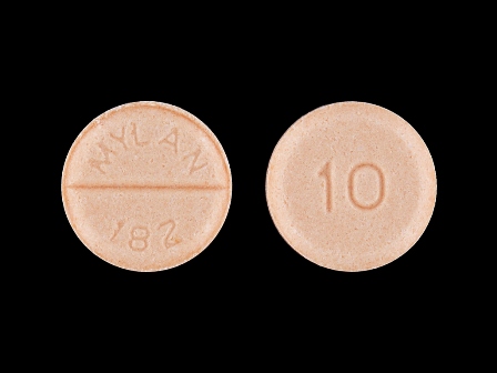 MYLAN 182 10: (0378-0182) Propranolol Hydrochloride 10 mg Oral Tablet by Remedyrepack Inc.