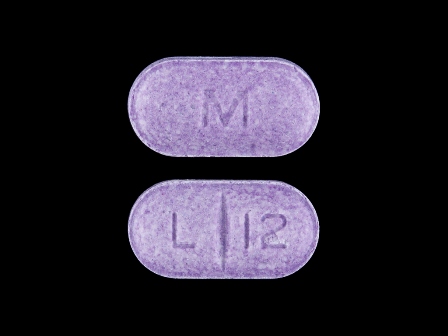 M L 12 oval purple pill