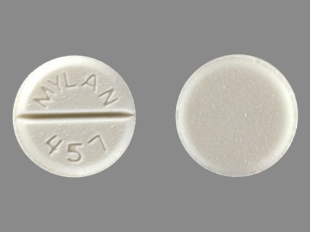 Mylan 457 round white pill