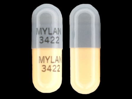 MYLAN 3422: (0378-3422) Nitrofurantoin 100 mg (Nitrofurantoin Macrocrystals 25 mg / Nitrofurantoin Monohydrate 75 mg) Oral Capsule by Udl Laboratories, Inc.