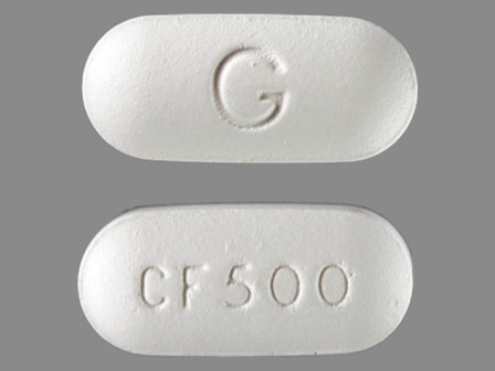 G CF 500: (0378-7098) Ciprofloxacin (As Ciprofloxacin Hydrochloride) 500 mg Oral Tablet by Blenheim Pharmacal, Inc.