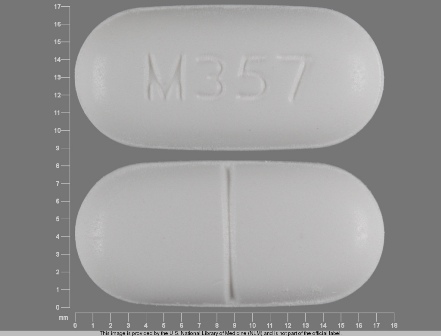 M 357 oval white pill