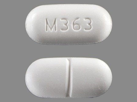M363: (0406-0363) Apap 500 mg / Hydrocodone Bitartrate 10 mg Oral Tablet by Bryant Ranch Prepack