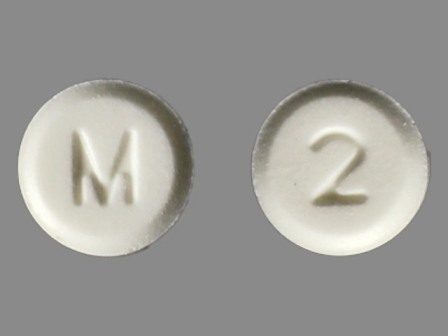 M 2 round white pill