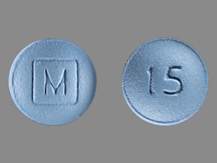 M 15 round blue pill