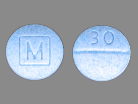 M 30 Blue Round Tablet