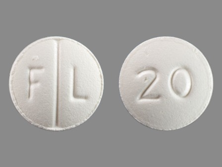 FL 20 round white pill