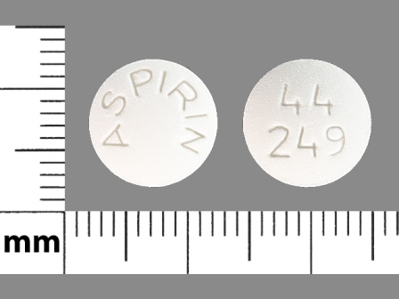 ASPIRIN 44 249: (0536-1053) Aspirin 325 mg Oral Tablet by Rugby Laboratories