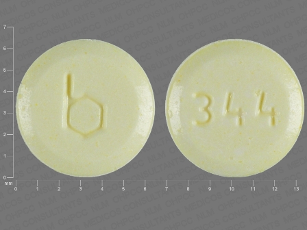 b 344 round yellow tablet