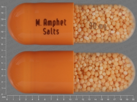 M Amphet Salts 30 mg: (0555-0789) Amphetamine Aspartate 7.5 mg / Amphetamine Sulfate 7.5 mg / Dextroamphetamine Saccharate 7.5 mg / Dextroamphetamine Sulfate 7.5 mg 24 Hr Extended Release Capsule by Barr Laboratories Inc.