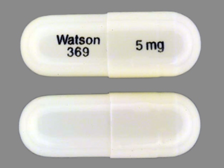 Watson 369 5 mg: (0591-0369) Loxapine 5 mg (Loxapine Succinate 6.8 mg) Oral Capsule by Watson Laboratories, Inc.