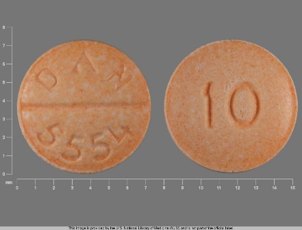 DAN 5554 10: (0591-5554) Propranolol Hydrochloride 10 mg Oral Tablet by Bryant Ranch Prepack