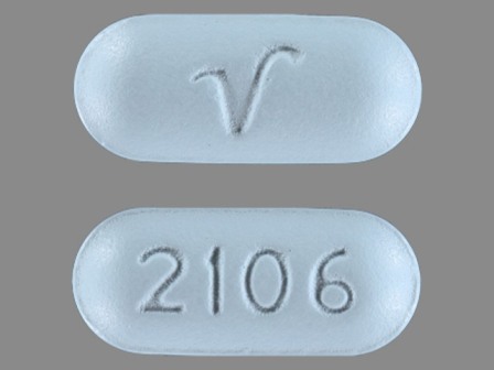 2106 V oblong blue pill