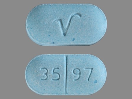 3597 V oval blue pill