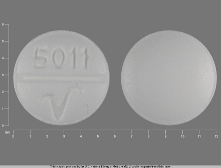 5011 V: (0603-5165) Phenobarbital 16.2 mg Oral Tablet by Qualitest Pharmaceuticals