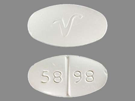 5898 V White Oval Pill