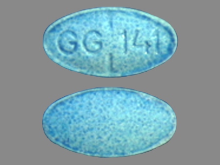 GG 141 blue oval pill