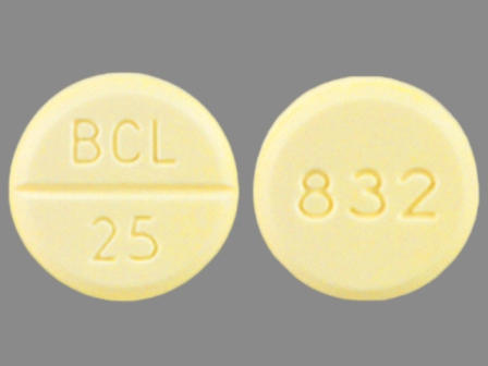 BCL 25 832: (0832-0512) Bethanechol Chloride 25 mg Oral Tablet by Upsher-smith Laboratories, Inc.