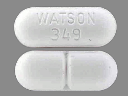 WATSON 349: (0904-3440) Apap 500 mg / Hydrocodone Bitartrate 5 mg Oral Tablet by Major Pharmaceuticals